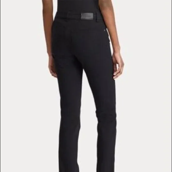 Lauren Ralph Lauren Jeans Size 12 Super Stretch Premier Straight Black Classic - Picture 3 of 8